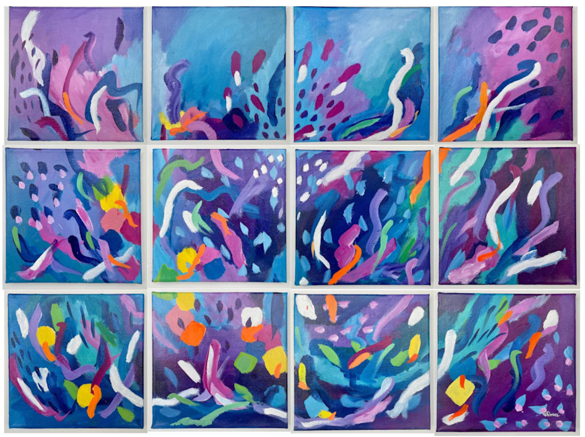 "under the sea" original painting collage