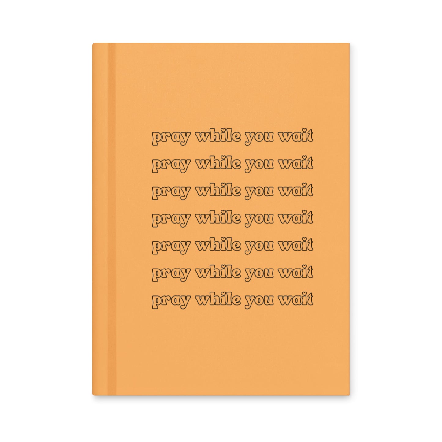 peach "pray while you wait" hardcover journal