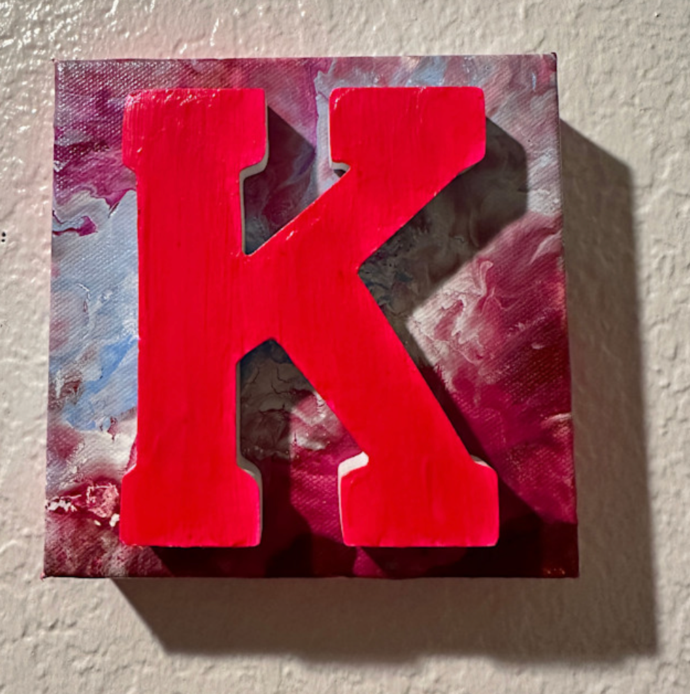 custom 6x6" painting "K"