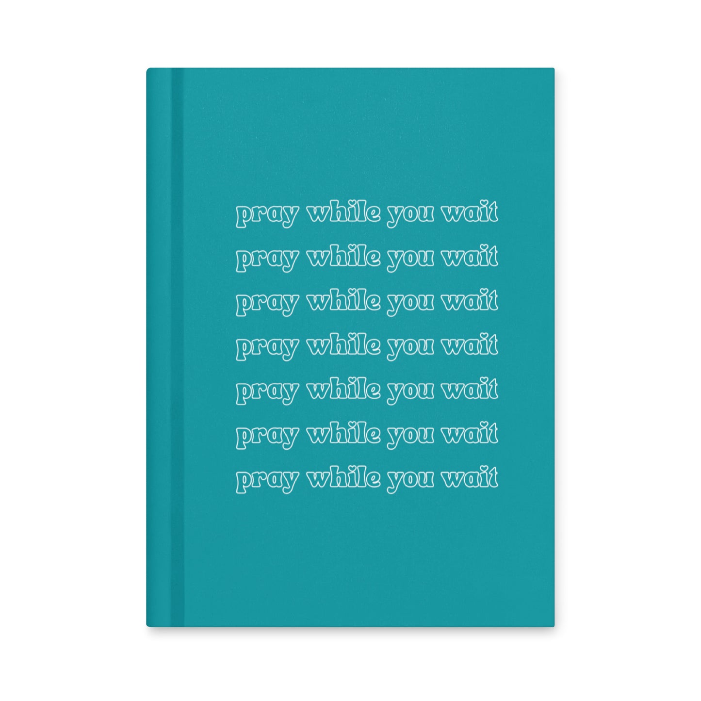 blue "pray while  you wait" hardcover journal