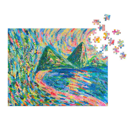 "relax while you wait" jigsaw puzzle with storage tin
